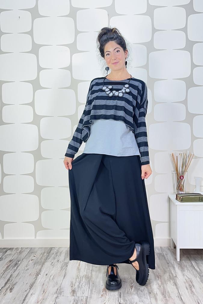  outfit con Maglia Rene' sartoriale grigia, Pantalone Spencer nero