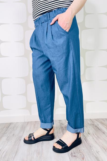 Jeans slouchy curvy in cotone 