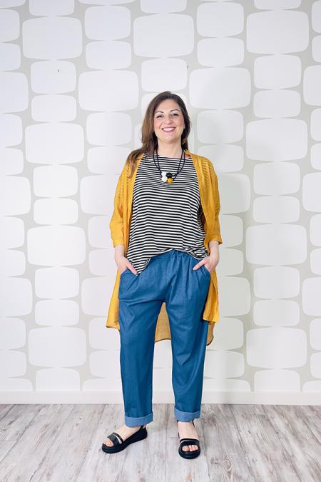 Jeans slouchy curvy in cotone 